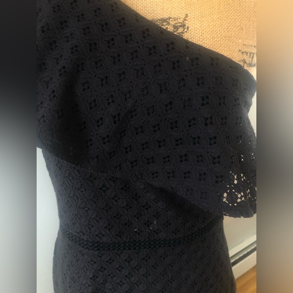 BLACK BANANA REPUBLIC ONE SHOULDER RUFFLE MIDI DRESS SIZE US 4 - Picture 8 of 11